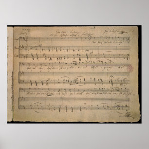 Antik notblad, sång av gamal man, 1822 poster