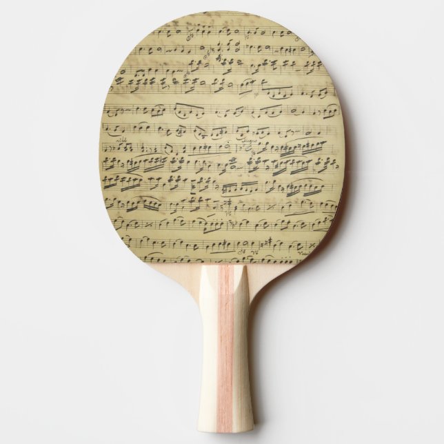 Antik notbladsmusik pingisracket (Baksidan)