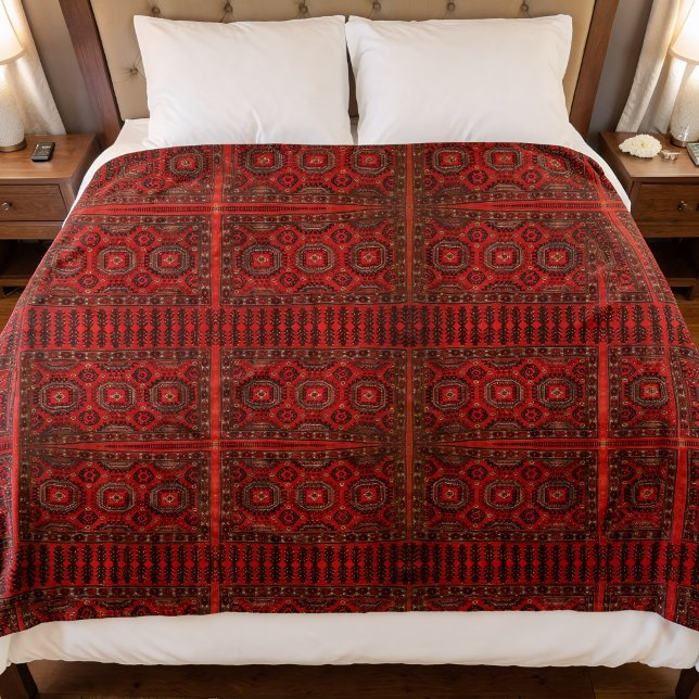 Antik orientalisk mattdesign fleecefilt (Skapare uppladdad)