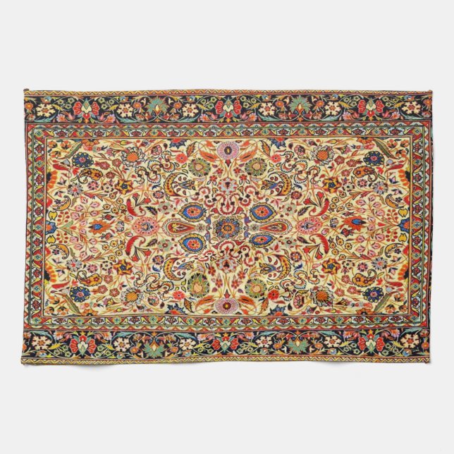 Antik Orientalisk Turkisk Persisk  Matta Textur Kökshandduk (Horisontell)