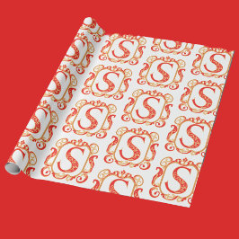 Antik ornamenterad monogram - versal S Presentpapper