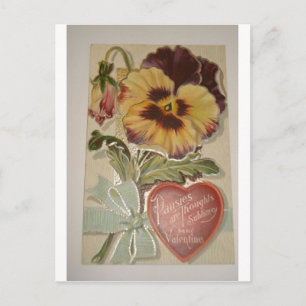 Antik Pansieskärlekvalentin Helg Vykort