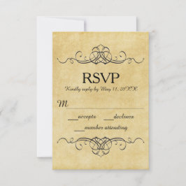 Antik papper - RSVP mottagning kort