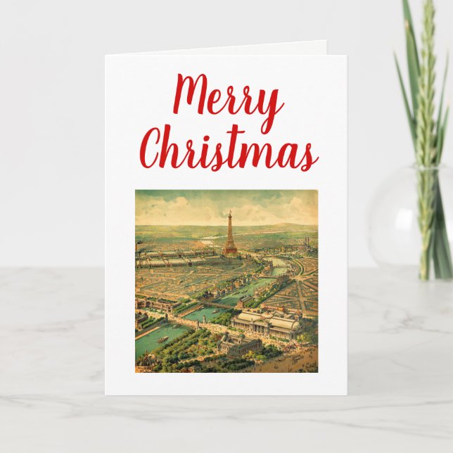 Antik Parys Tryck Jul Xmas Helgkort (Framsida)