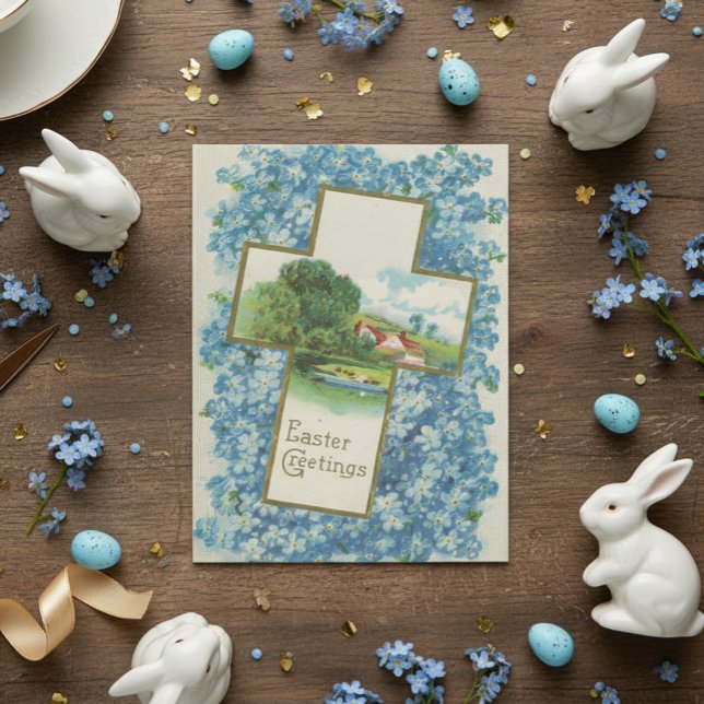 Antik påskhälsningskors vykort (Skapare uppladdad)