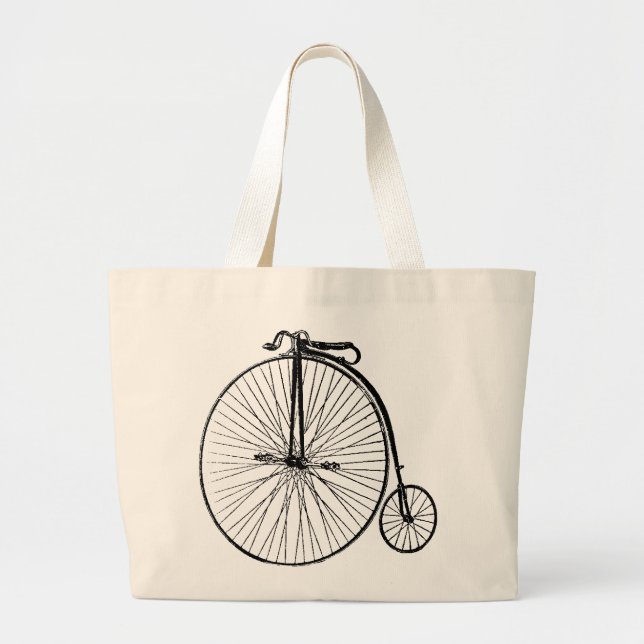 Antik Penny Farthing Cykel Shoppingväska Jumbo Tygkasse (Framsidan)