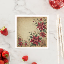 Antik pergament julstjärna kant decoupage pappersservett