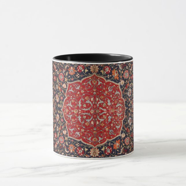 Antik persisk matta Distressed Vintage Turkisk Mugg (Center)