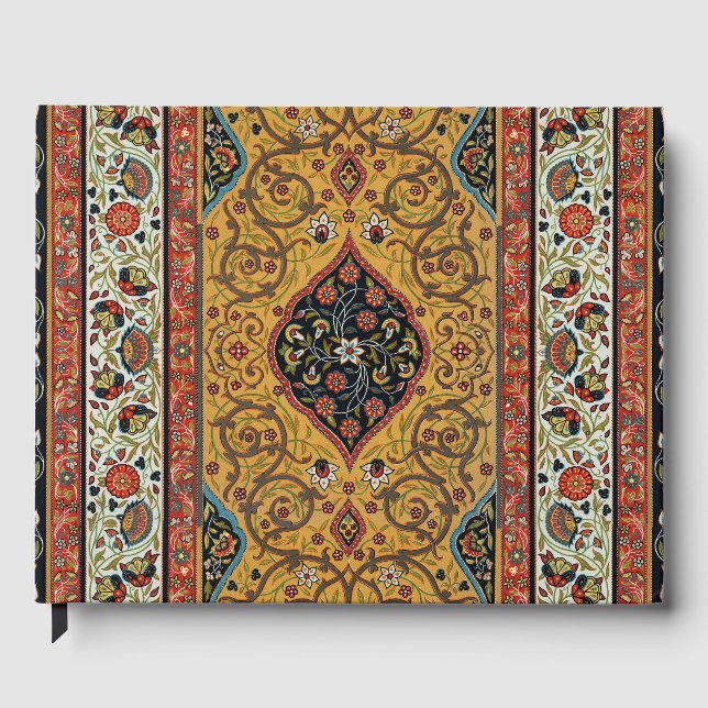Antik persisk rik matta elegant mattan carpet gästböcker (Framsida)