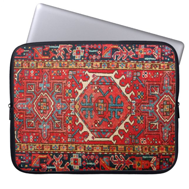 Antik persisk turkisk paisley-mönster, röd laptop fodral (Framsidan)