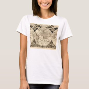 Antik Phillip Eckebrecht 1630 karta av världen T-shirt