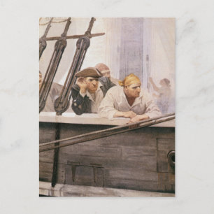 Antik piratbrig Covenant i dimma av NC Wyeth Vykort