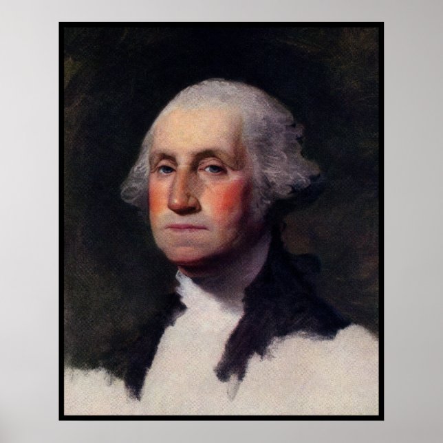 Antik presidentporträtt av George Washington Poster (Framsidan)