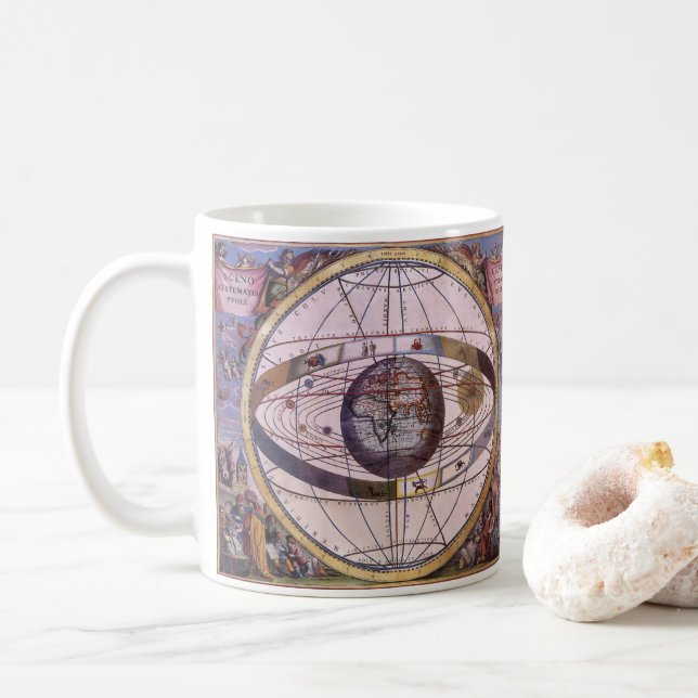 Antik Ptolemaisk solsystem, Andreas Cellarius Kaffemugg (Med munk)