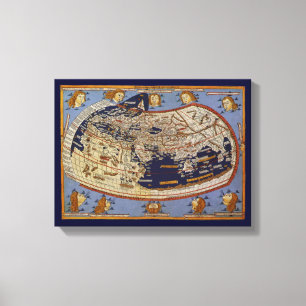 Antik Ptolemaisk Världskarta, Johannes av Arnsheim Canvastryck
