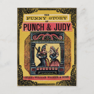 Antik Punch och Judy-bok Vykort