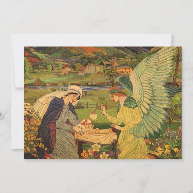 Antik religiös gobeläng med Jesusbarnet Kristus (Framsida)