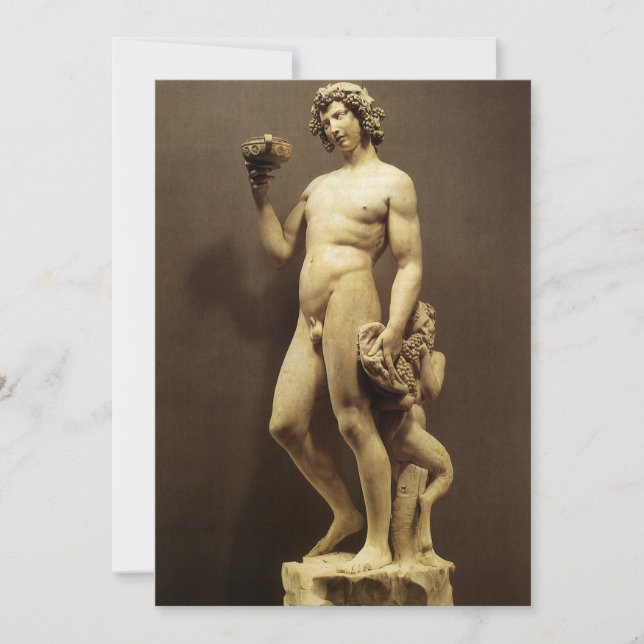 Antik Renaissance-staty Bacchus av Michelangelo (Framsida)