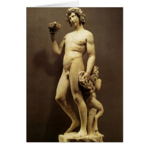 Antik Renaissance-staty Bacchus av Michelangelo Hälsningskort