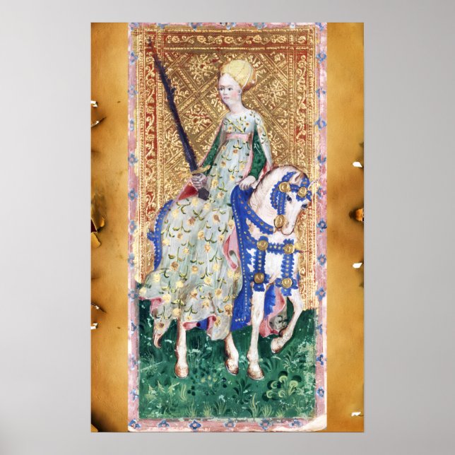 ANTIK RENAISSANCE TAROT /Svärdarnas dam Poster (Framsidan)