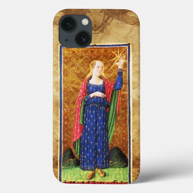 ANTIK RENAISSANCE TAROTKORT 17 / STJÄRNAN (Baksida)