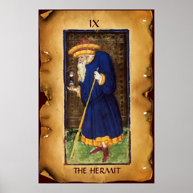 ANTIK RENAISSANCE TAROTKORT  9 / EREMITEN POSTER (Framsidan)