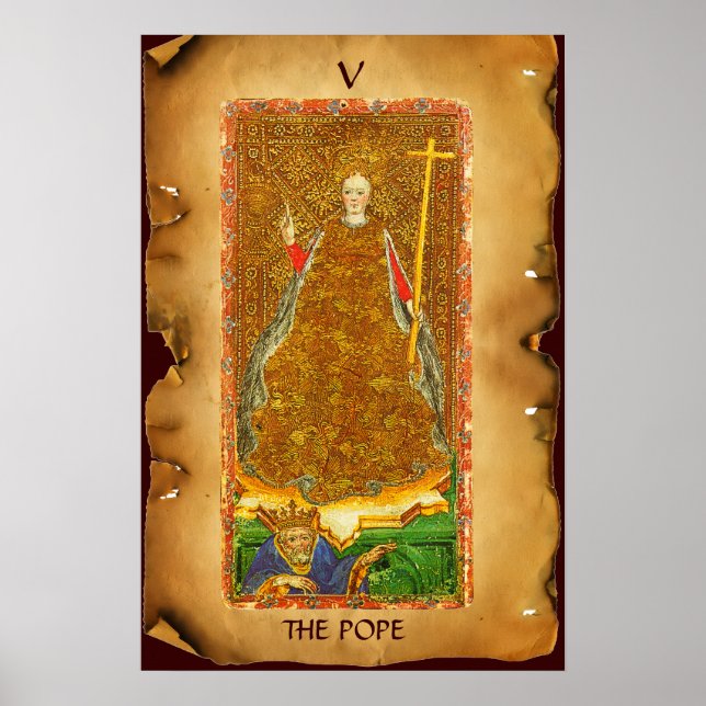 ANTIK RENAISSANCE TAROTKORT V / PÅVEN POSTER (Framsidan)