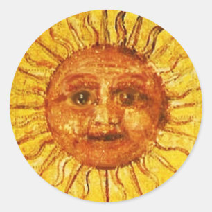 ANTIK RENAISSANCE TAROTS 19 SOLgulten Runt Klistermärke
