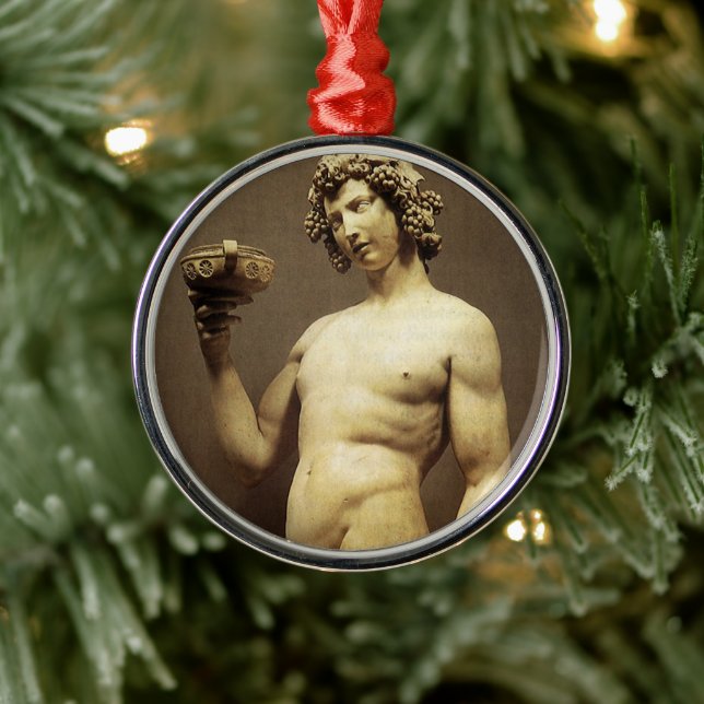 Antik Renässansstaty Bacchus av Michelangelo Julgransprydnad Metall (Träd)