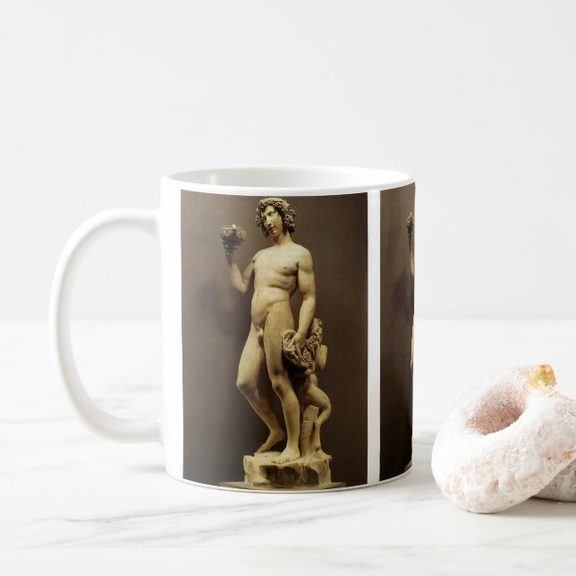 Antik Renässansstaty Bacchus av Michelangelo Kaffemugg (Med munk)