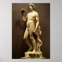 Antik Renässansstaty Bacchus av Michelangelo Poster