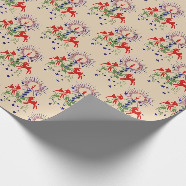 Antik renjul som slår in papper presentpapper (Hörn)