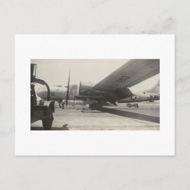 Antik riktig foto av B-29 bombplan från WWII Vykort (Framsida)