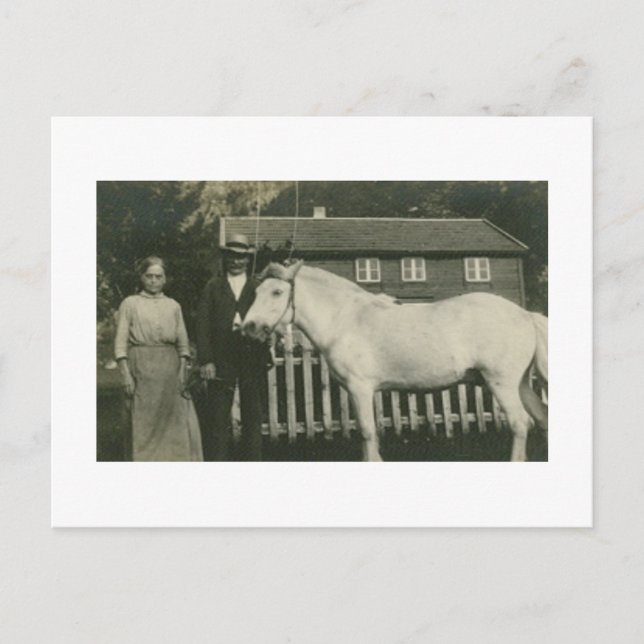 Antik riktig foto av norska bönder vykort (Framsida)
