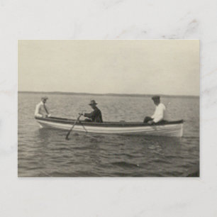 Antik riktig foto Gamla vänner som båtar Postkort Vykort