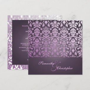 ANTIK+ROMANTISK DAMASK/LILA/BRUDLADNINGAR INBJUDNINGAR