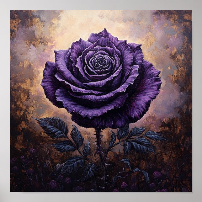 Antik ros blomma retro konst hus dekoration poster (Framsidan)