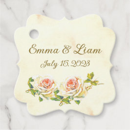 Antik Ros Fancy Fyrkantig Förmånsetikett Gåvor Etiketter