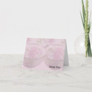 Antik rosa rosTeakopp på Mauve Tack Kort