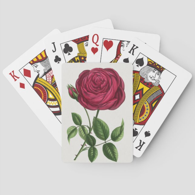 Antik roselitografi, François-Frédéric Grobon Casinokort (Baksidan)