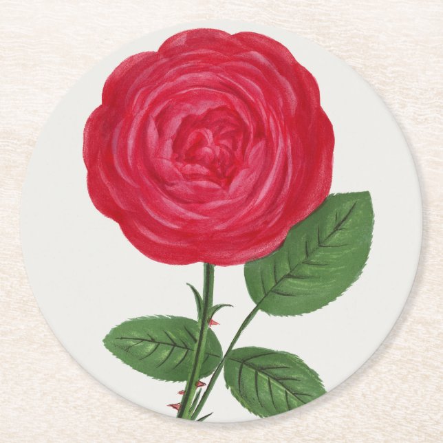 Antik roselitografi, François-Frédéric Grobon Underlägg Papper Rund (Framsidan)