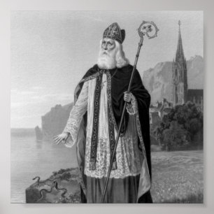 Antik saint patrick, ormarna och bibel poster