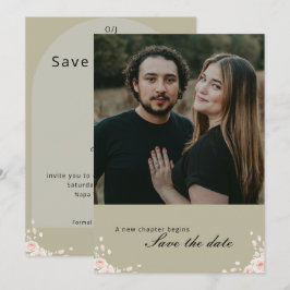 Antik Salggrön Viska Blommor Elegant foto Spara Datumet