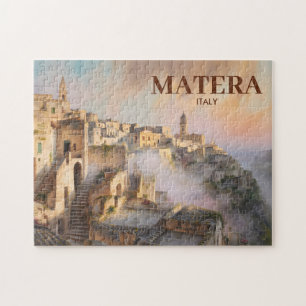 Antik Sassi di Matera Italien Resa Akvarell Pussel
