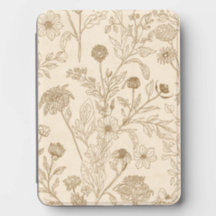 Antik Sepia Botanisk Linje Konst Blommig Mönster