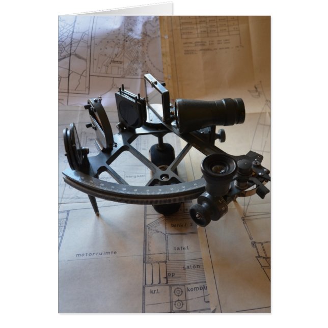 Antik Sextant Hälsningskort (Framsidan)