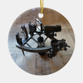 Antik Sextant Julgransprydnad Keramik
