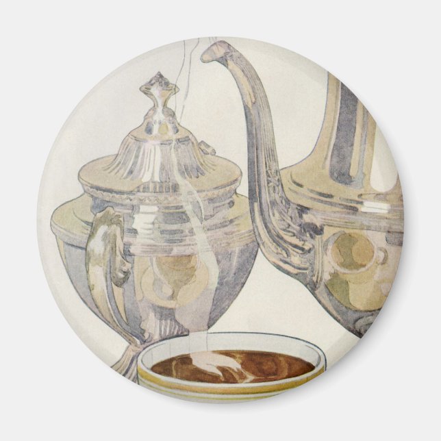 Antik silverkaffeservis magnet (Framsidan)