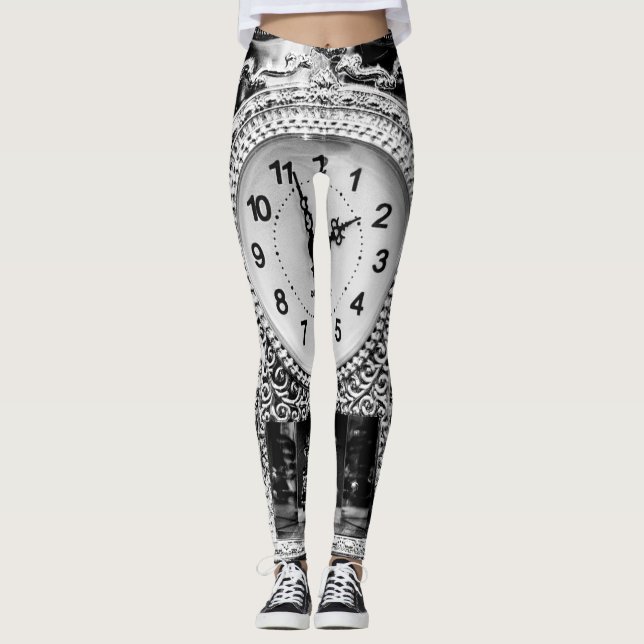 Antik silverklocka leggings (Framsida)