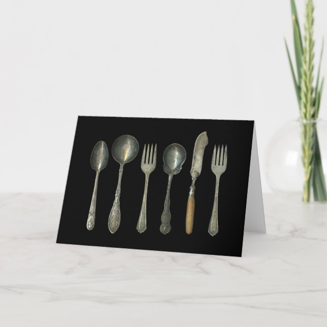 Antik Silverware Kort (Framsida)